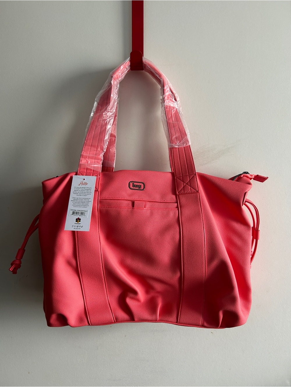 LUG PIPER MATTE LUXE HOBO TOTE PINK GRAPEFRUIT NWT